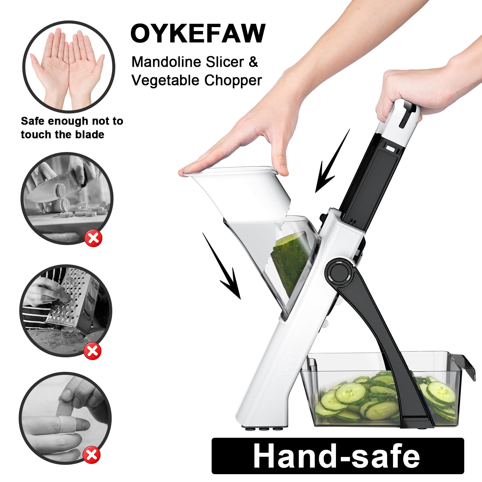 OYKEFAW adjustable thickness range from 0.1 to 8 mm for precise slices.