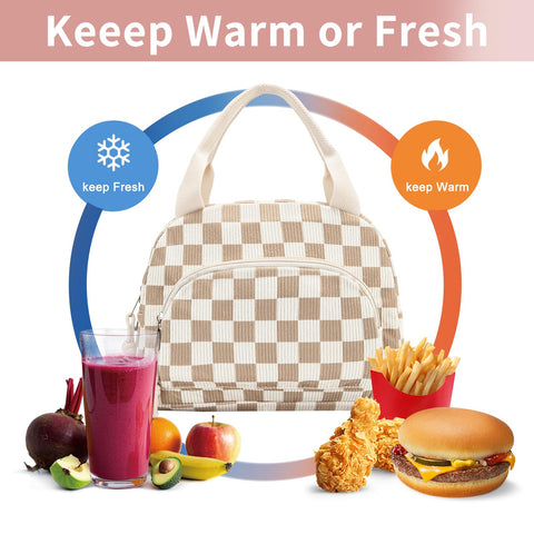 OYLOLA lunch bag reinforced handle close-up for durable daily use.