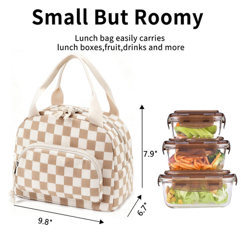 OYLOLA lunch bag zipper compartment close-up highlights leakproof design.
