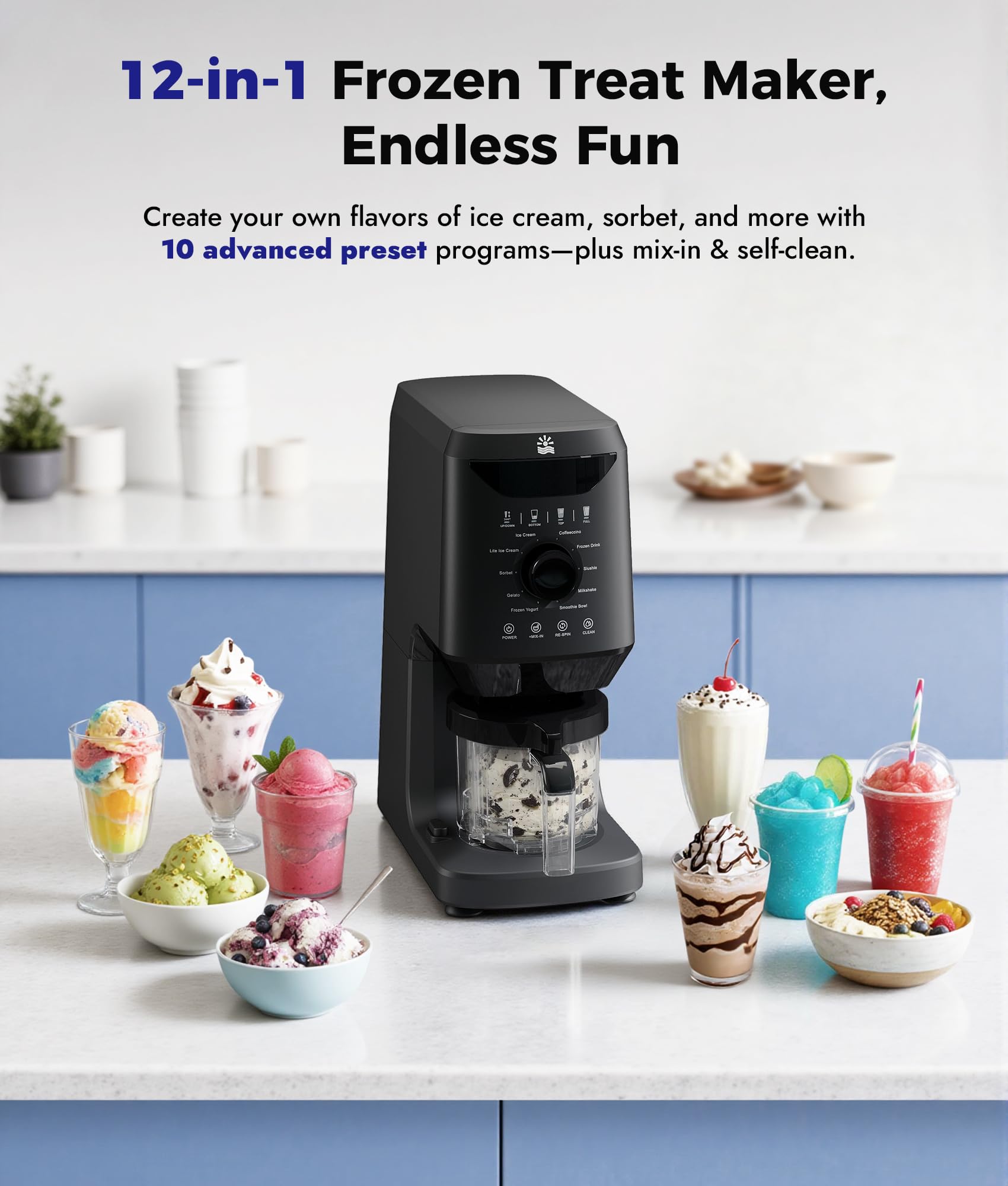 OYLUS dual-drive blending system for ultra-smooth frozen desserts.