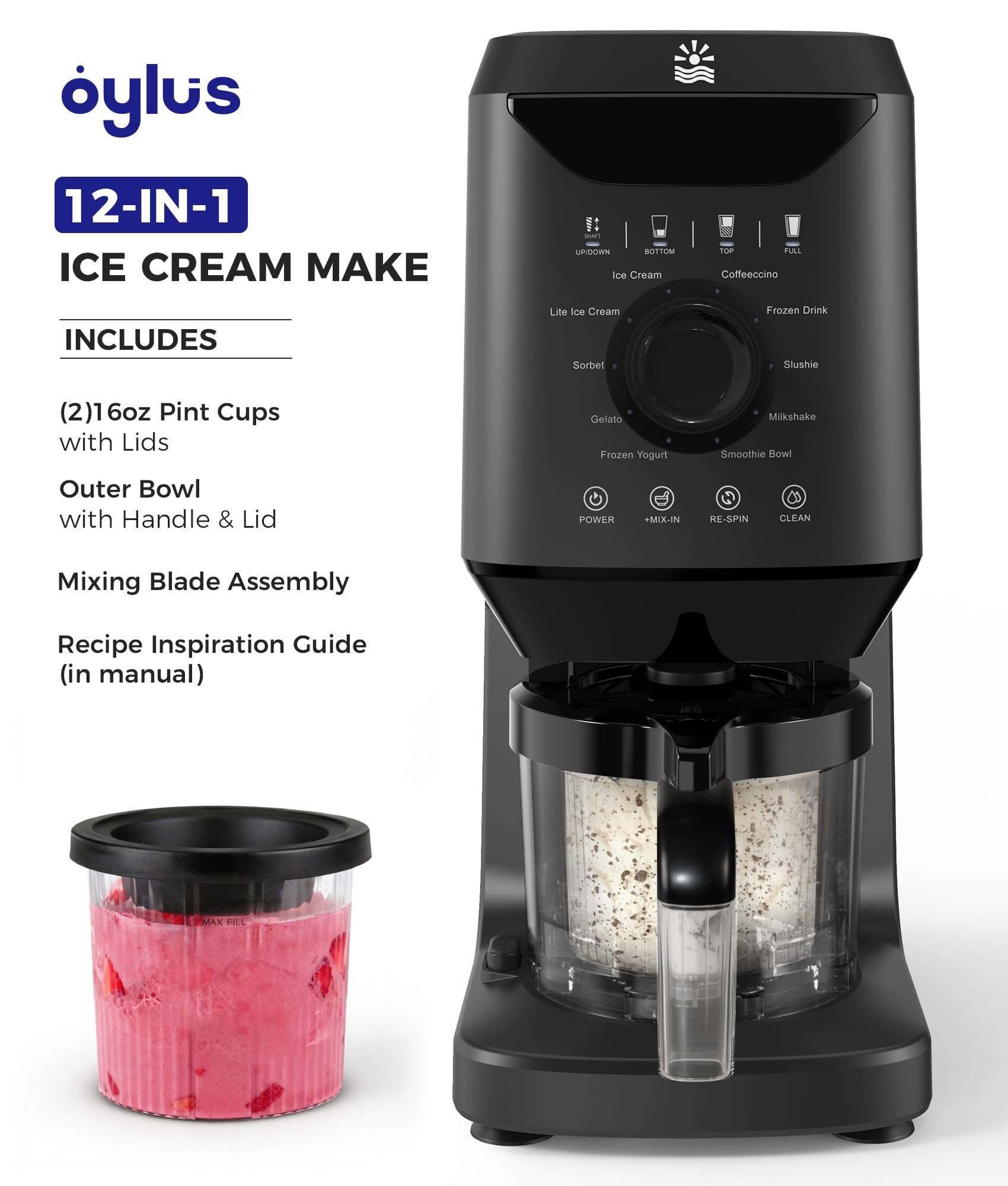 OYLUS two-layer dessert capability for dual flavor experience.