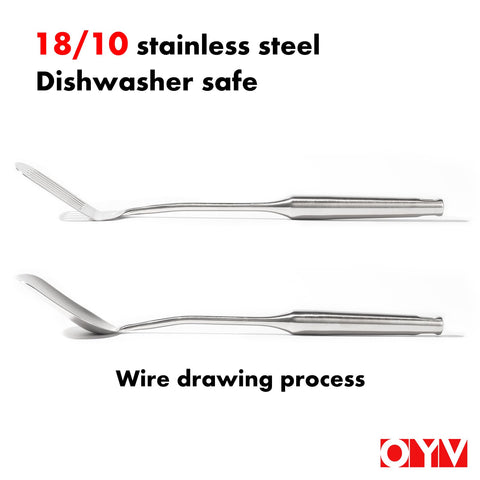 OYV 18/10 stainless steel construction highlights rust resistance and lasting kitchen performance.