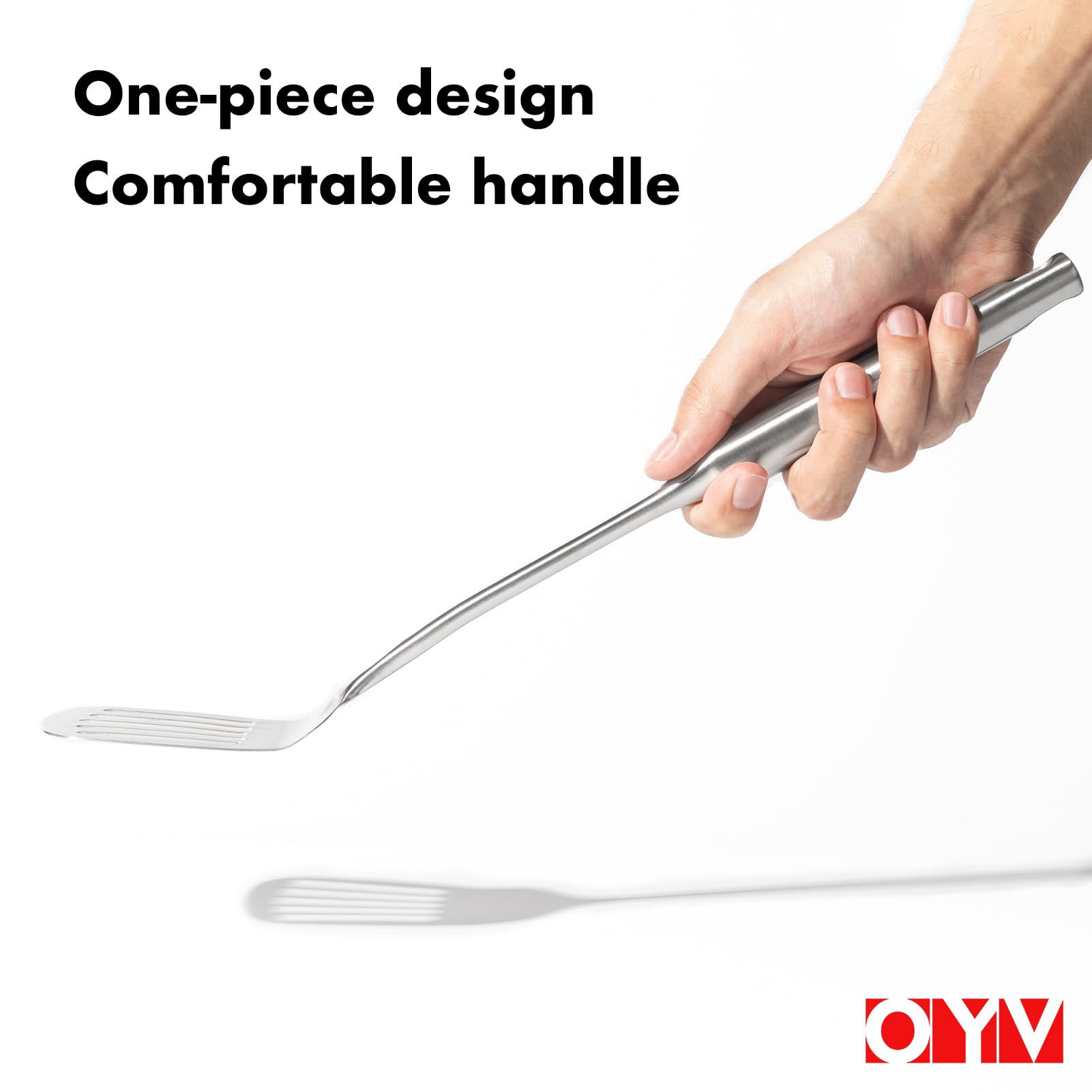 OYV ergonomic handle offers secure grip during high-heat cooking.