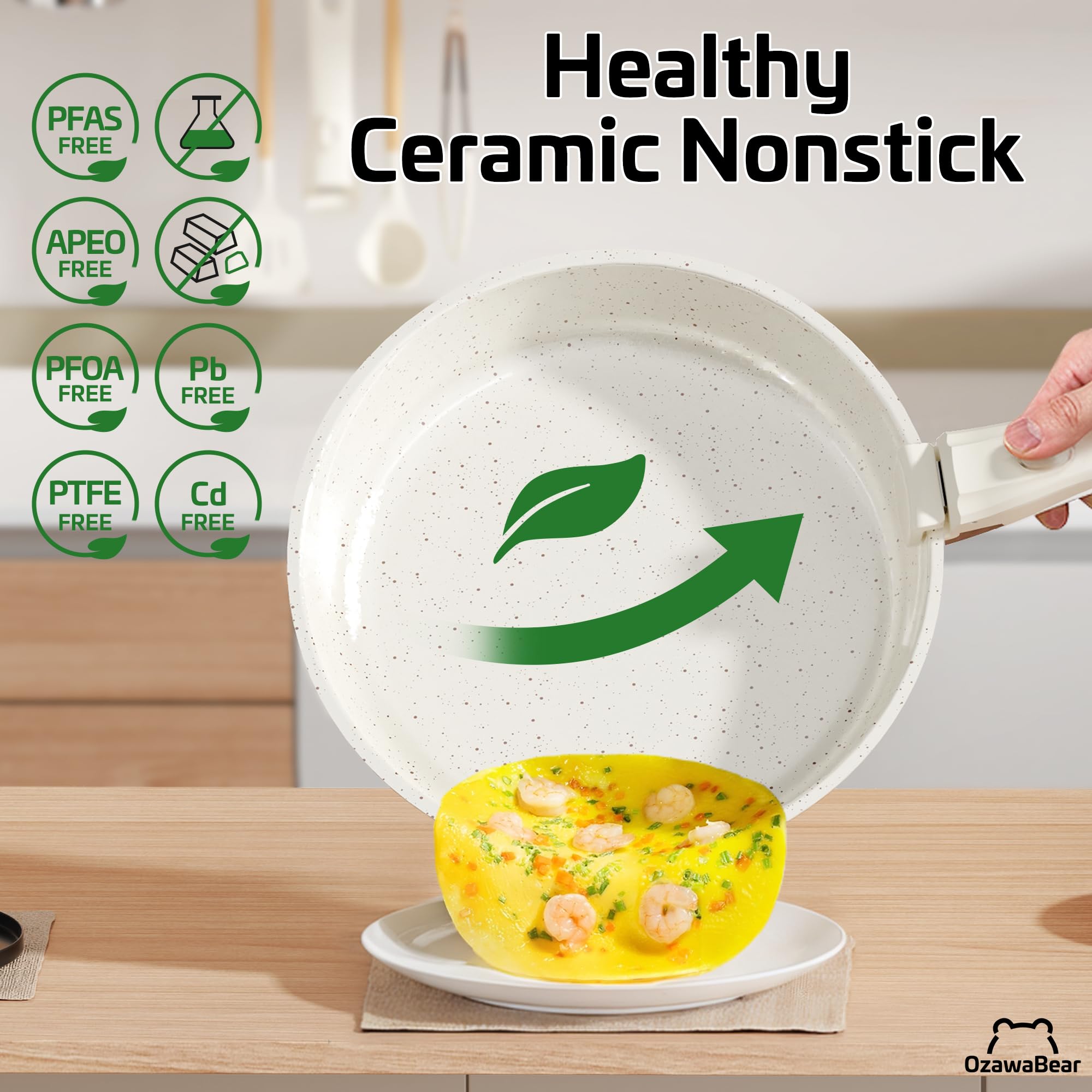 OzawaBear oven safe induction compatible cookware for versatile meal prep