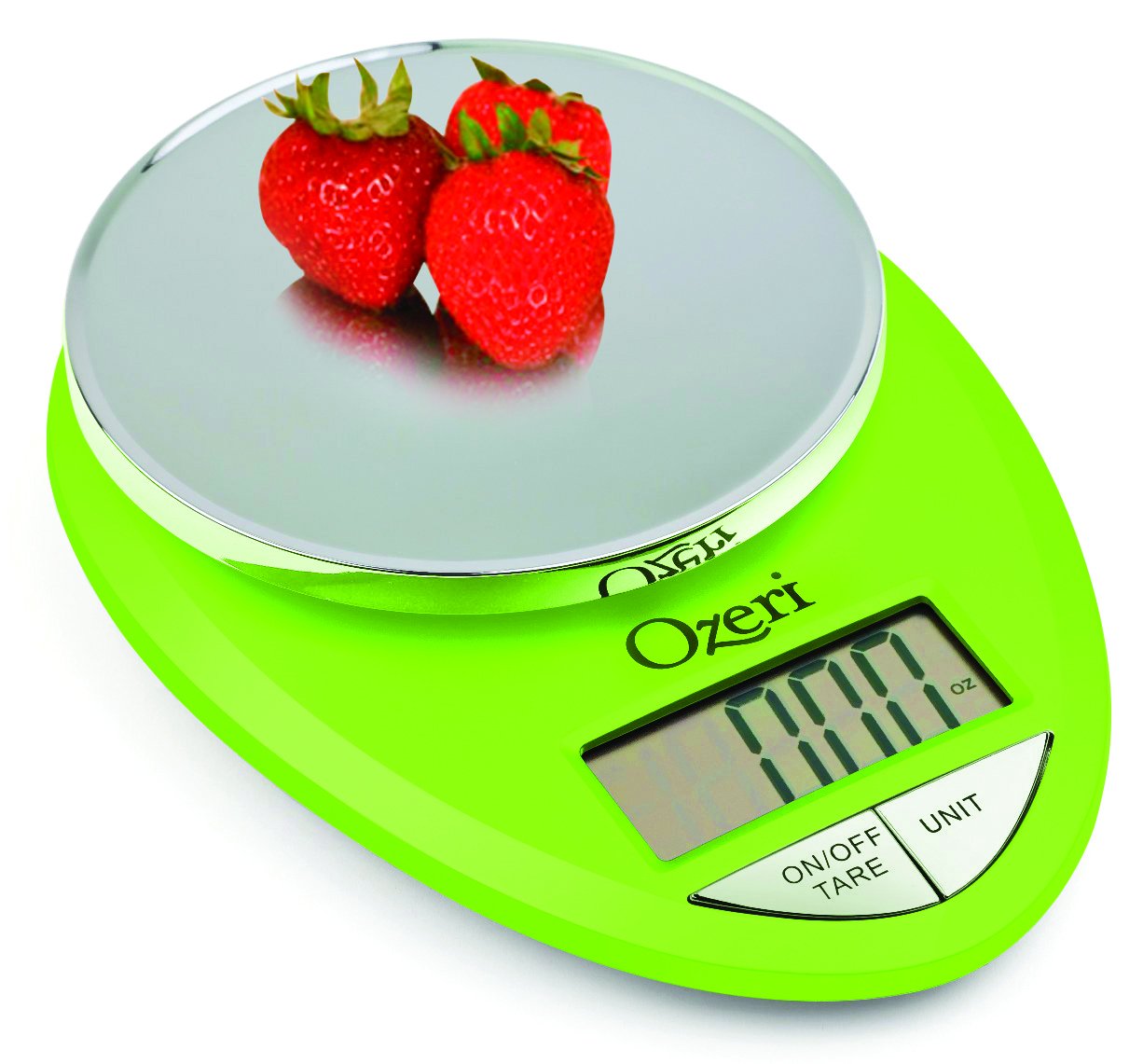 Ozeri Pro Digital Kitchen Scale with chrome base for precise, everyday weighing.