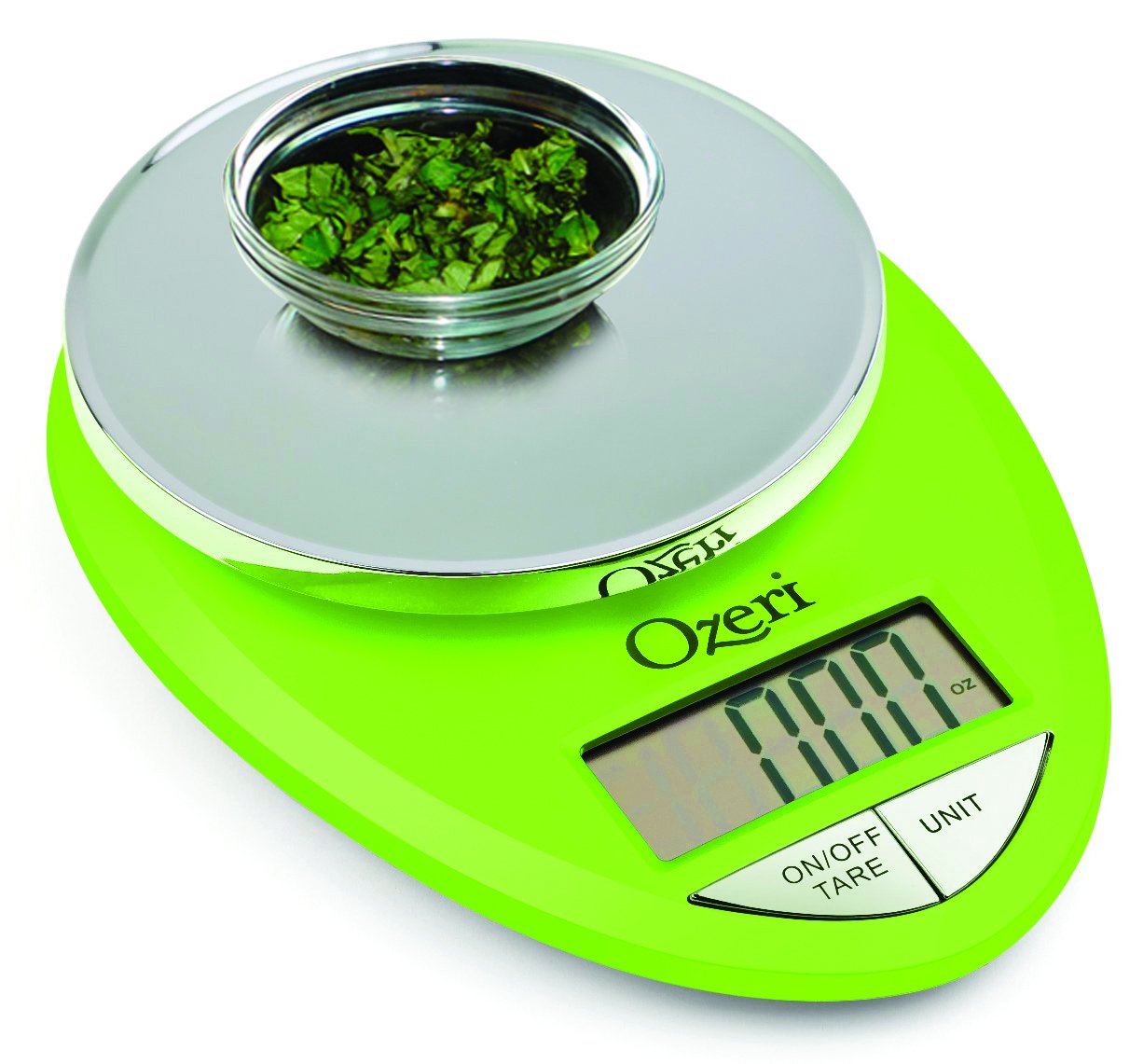Ozeri Pro scale's large LCD display for quick readings during busy cooking.