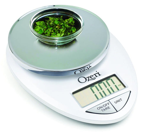 Ozeri Pro Digital Scale with oversized buttons for quick, reliable operation.
