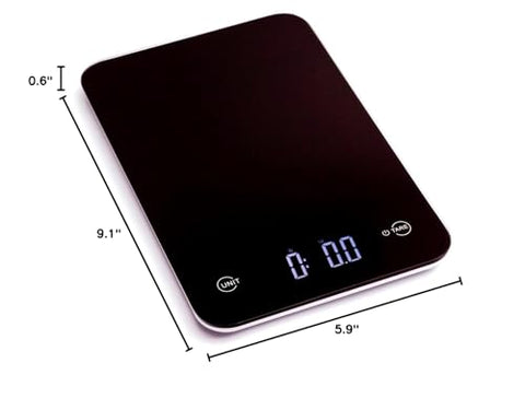 Black edition Ozeri Touch complements modern kitchens and countertops.