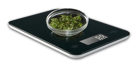 Slim, elegant design of Ozeri Touch fits small kitchen spaces.