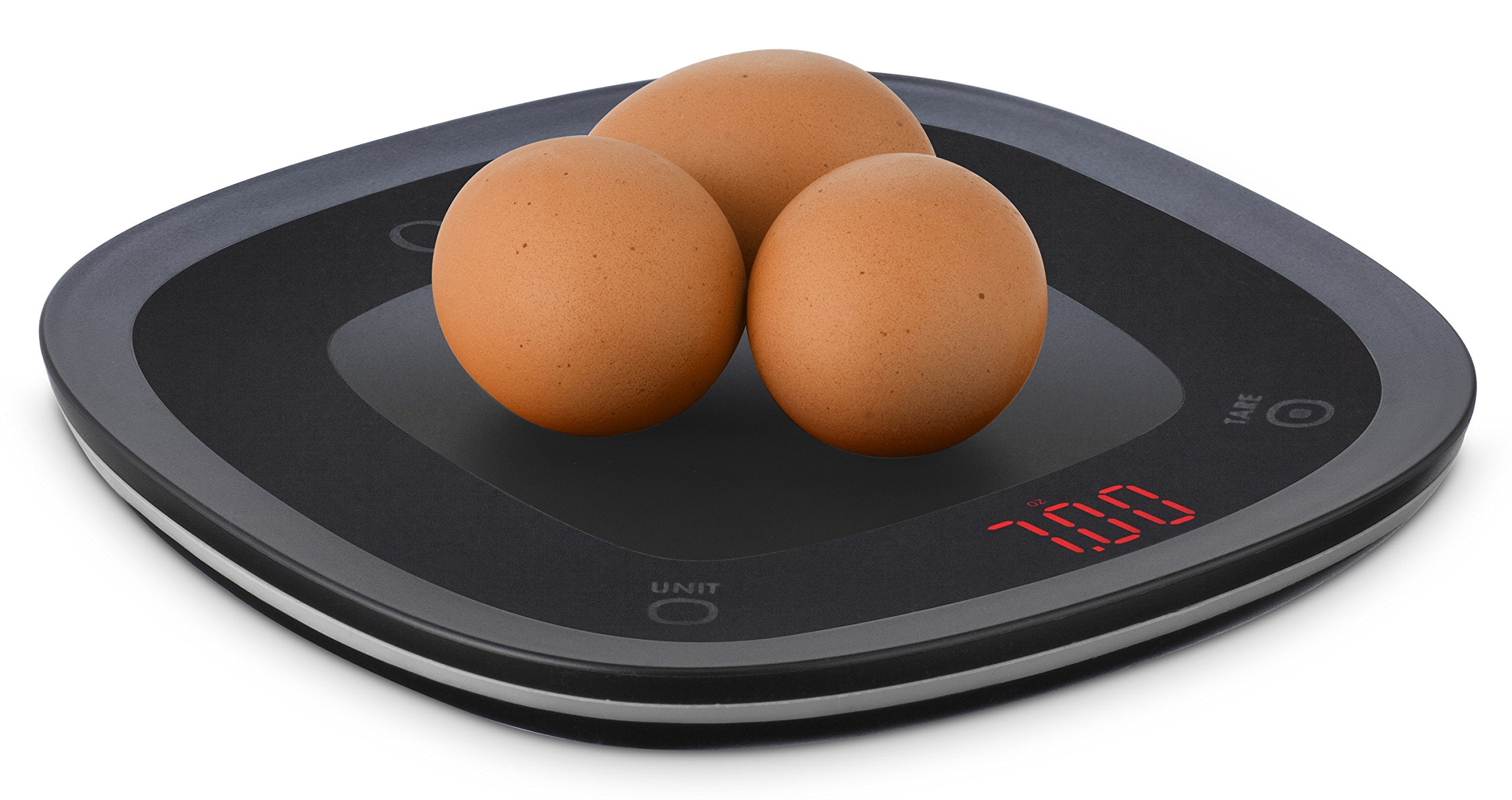 Ozeri Touch on a counter with ingredients ready to weigh.