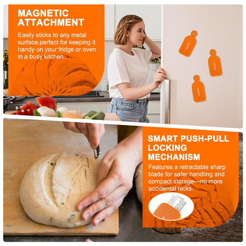 OZLOOK magnetic bread lame for precise scoring of artisan loaves