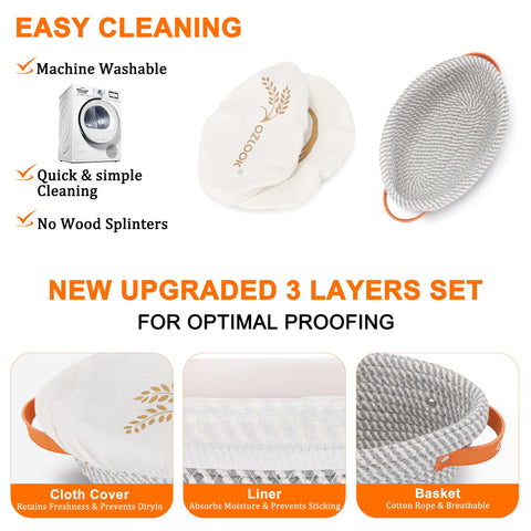 OZLOOK round cotton rope banneton for breathable proofing and shaping