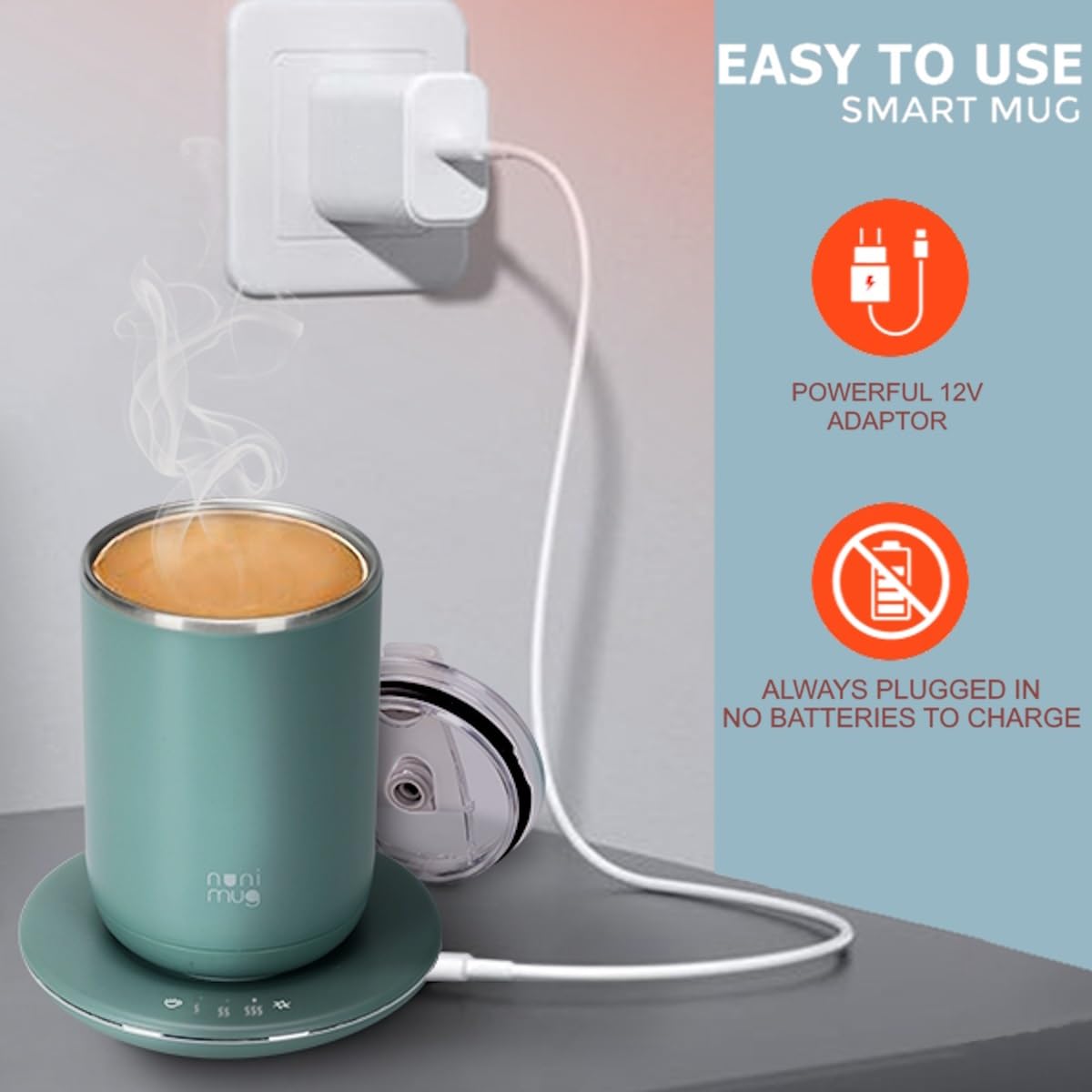 OZTANCE 12V wall charger included for easy plug-in operation.