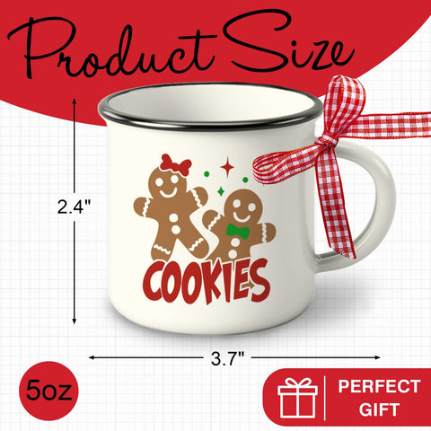 Close-up of Paayna mini mug gingerbread pattern highlights cozy holiday vibe.