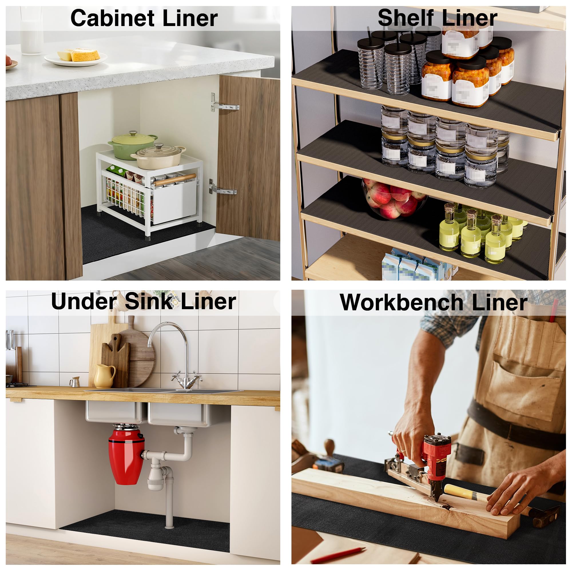 PaBUSIOr noise-dampening liner cushions items on shelves