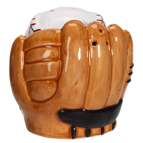 Pacific Giftware baseball gloves salt and pepper shakers set shown on kitchen counter for daily use
