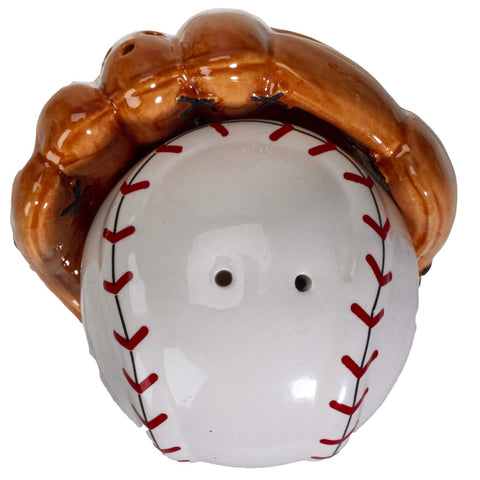 Pacific Giftware ceramic salt and pepper shakers baseball motif suitable for casual dining