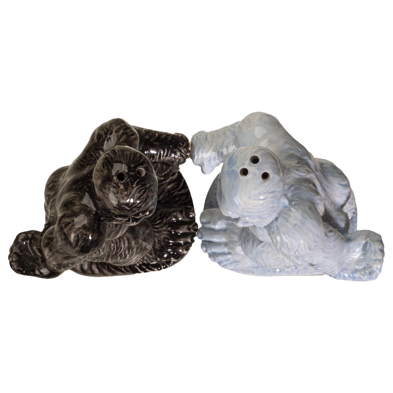 Pacific Giftware ceramic salt and pepper shakers with glossy finish for easy cleaning.
