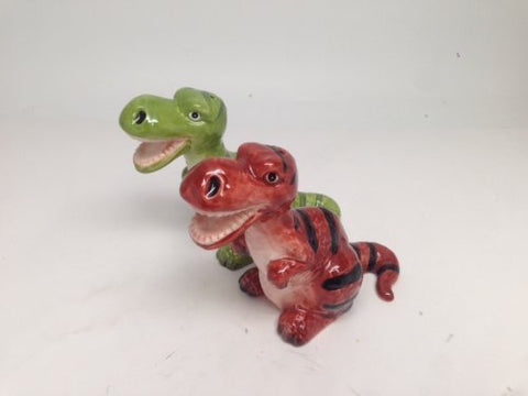 Pacific Giftware dinosaur magnetic salt shakers box packaging, ready for gifting.