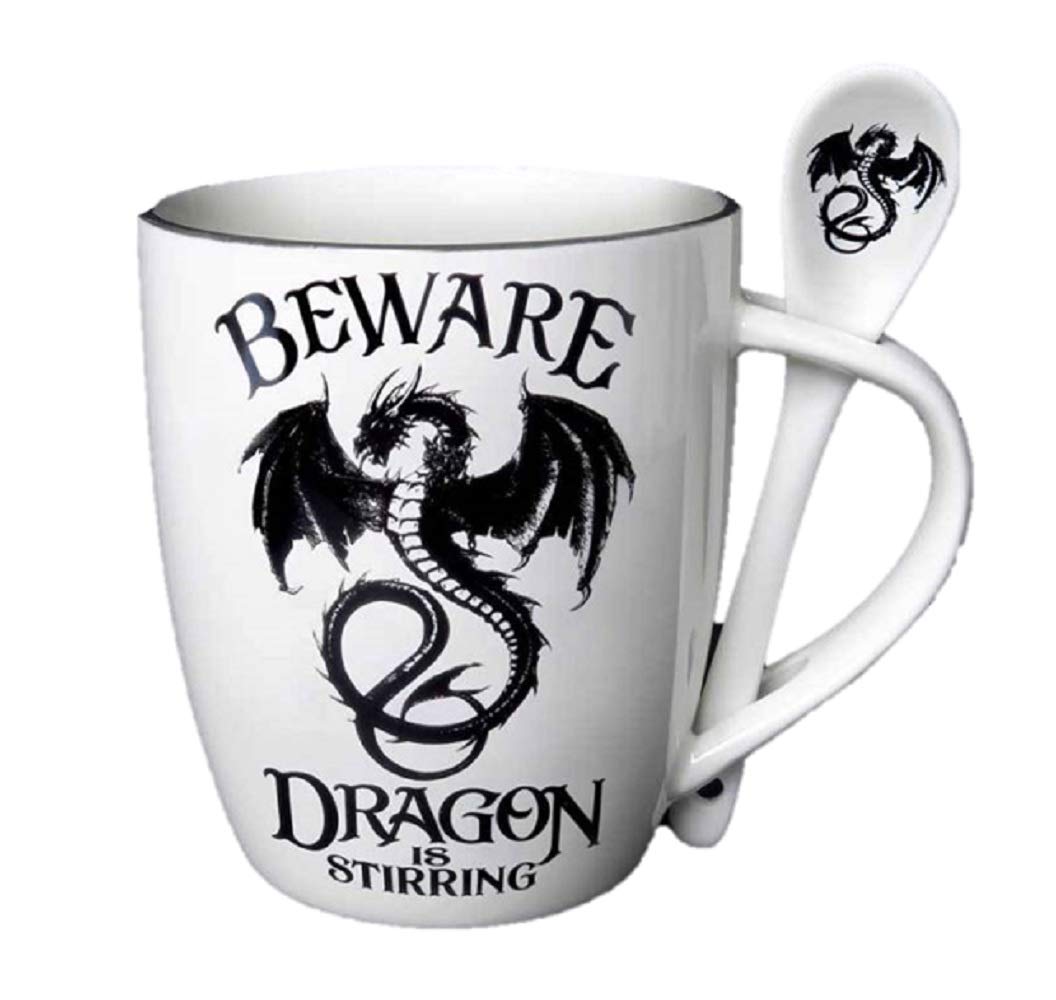 Pacific Giftware dragon-stirring mug close-up for cozy tea moments.