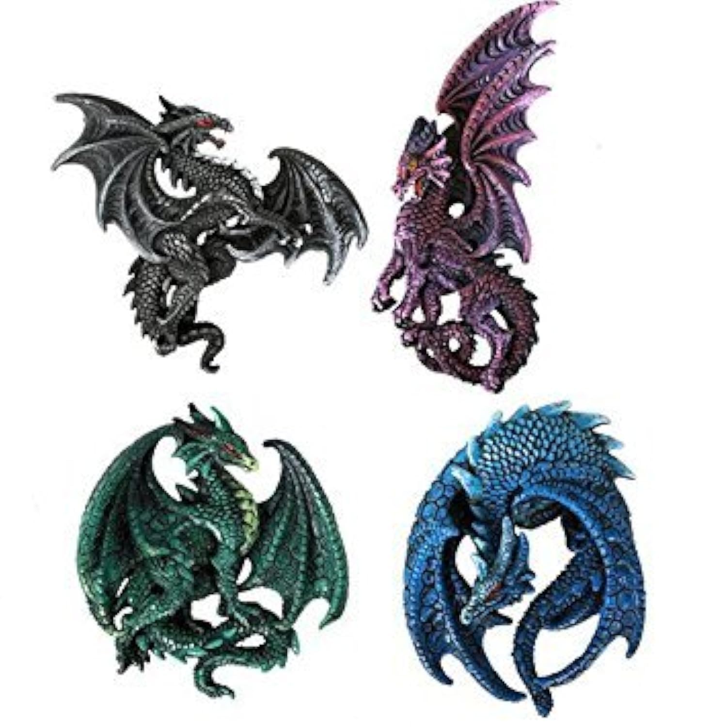 Pacific Giftware Dragon's Lair 4-pack magnets by Ruth Thompson for playful fridge decor