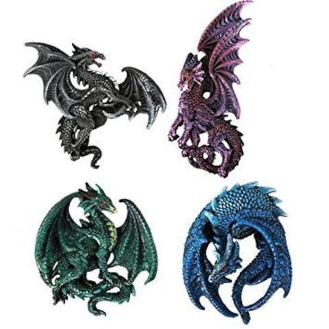 Pacific Giftware Dragon's Lair 4-pack magnets by Ruth Thompson for playful fridge decor