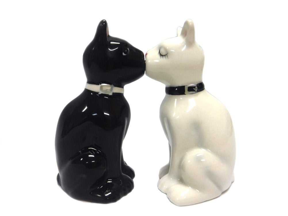 Pacific Giftware Feline Spicey black and white cats salt and pepper set for everyday seasoning
