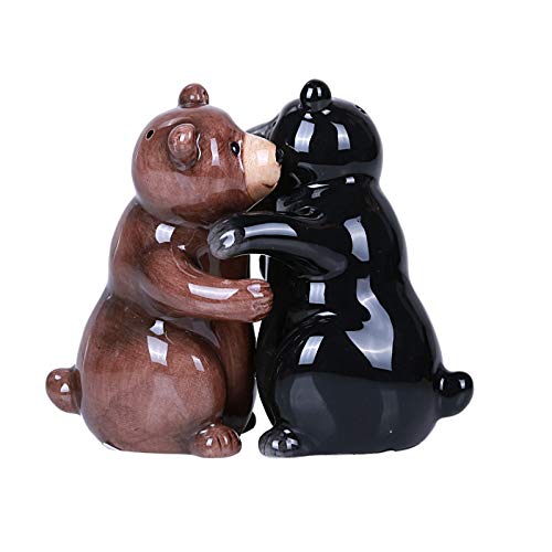 Pacific Giftware hugging bears magnetic salt pepper shakers for charming table decor and easy seasoning.