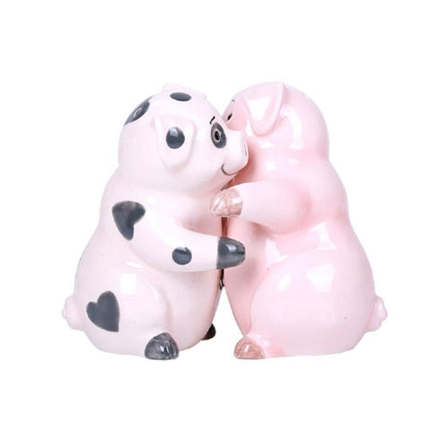 Pacific Giftware hugging pigs ceramic kitchen decor for charming table presence and easy seasoning