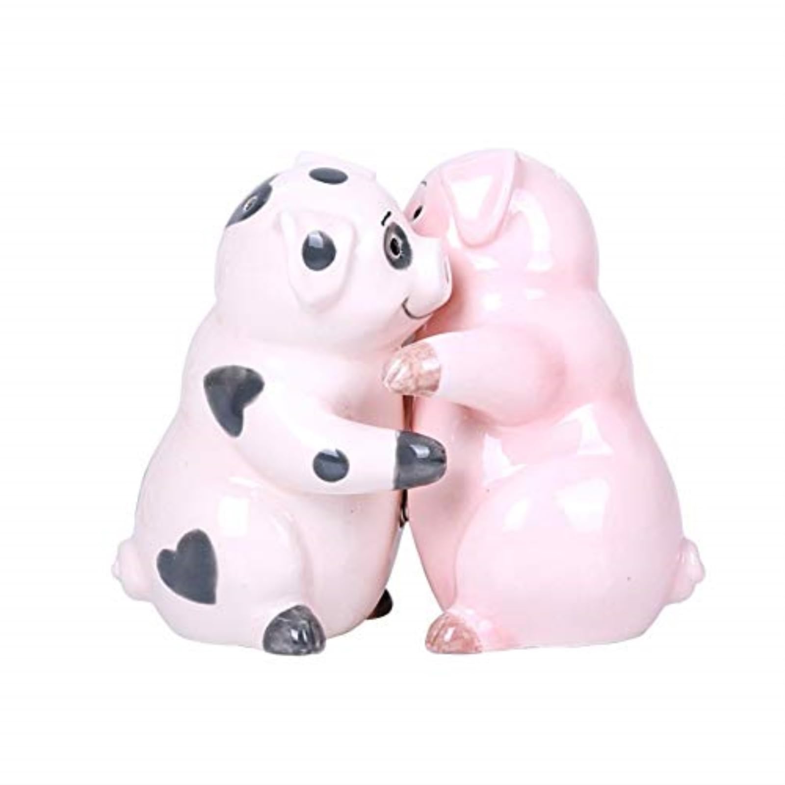 Pacific Giftware hugging pigs magnetic salt and pepper shakers on the counter for mess-free dining