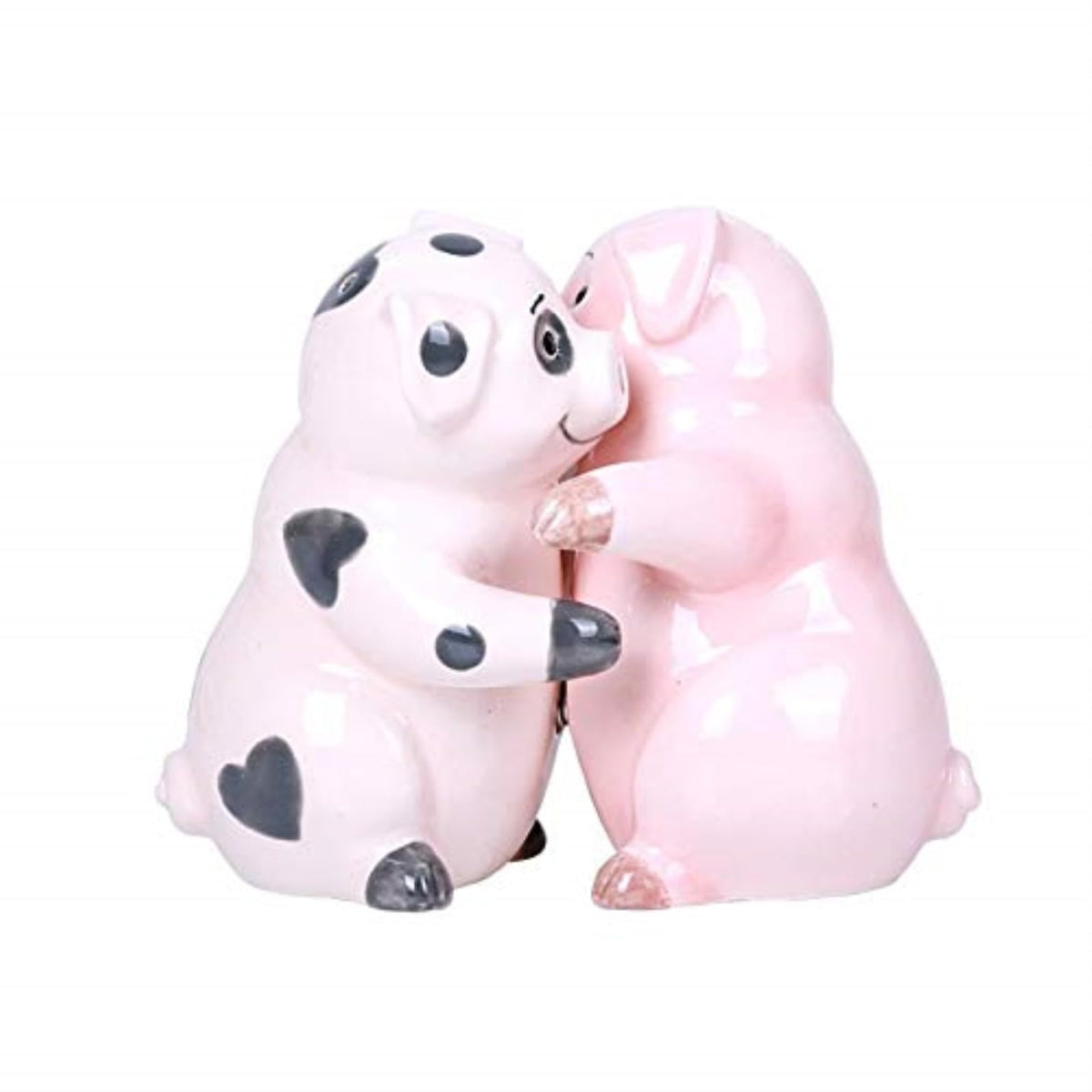 Pacific Giftware hugging pigs magnetic salt and pepper shakers on the counter for mess-free dining