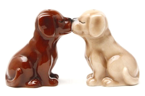 Pacific Giftware Labrador Puppies salt and pepper shakers with magnetic kissing design for stylish dining