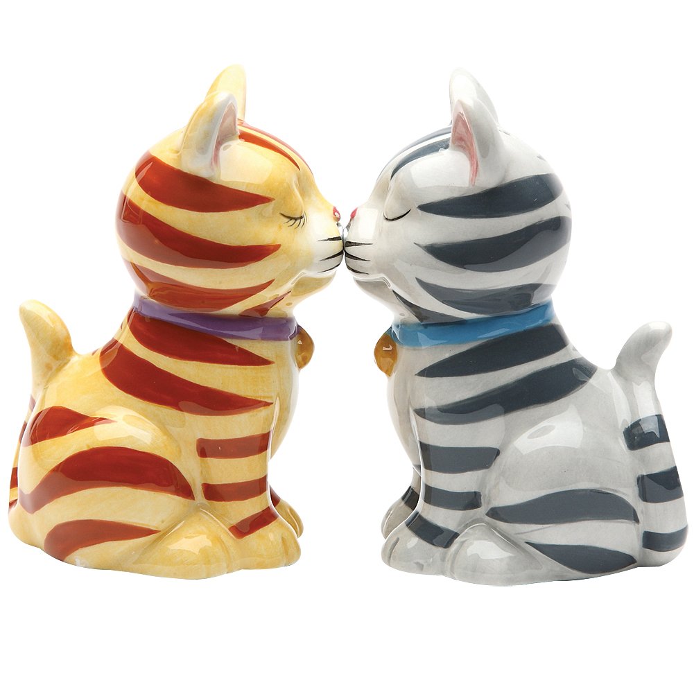 Pacific Giftware multicolor ceramic kissing kittens salt and pepper shaker set for stylish everyday dining