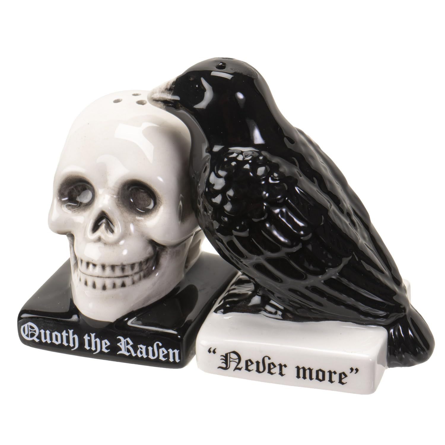Pacific Giftware Quoth the Raven hand-painted ceramic adds Halloween flair