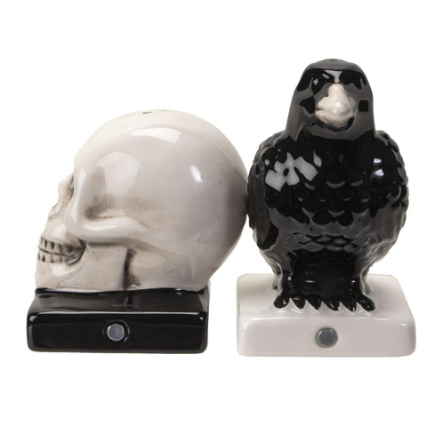 Pacific Giftware Quoth the Raven magnetic pair keeps shakers linked