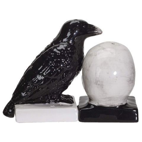 Pacific Giftware Quoth the Raven salt shaker, small and hand-painted ceramic