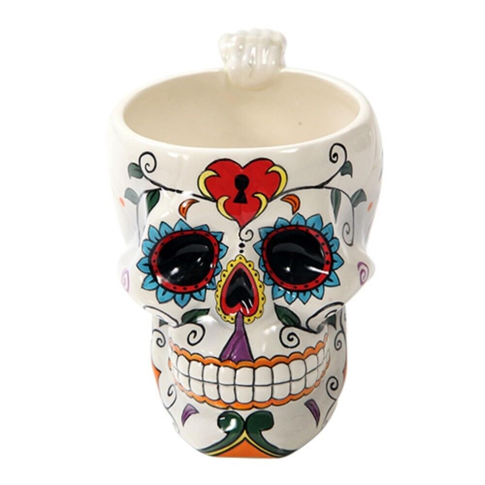 Pacific Giftware mug with skeleton arm handle offers playful design for gifts and decor