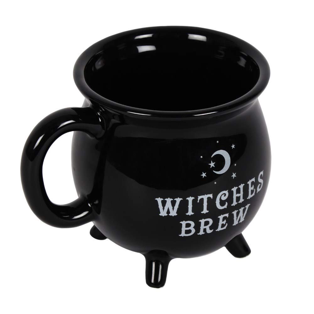 Witches Brew black cauldron mug with glossy glaze enhances daily tea moments.