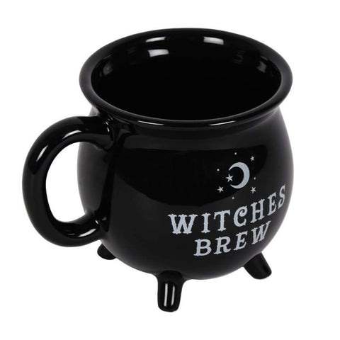 Witches Brew black cauldron mug with glossy glaze enhances daily tea moments.