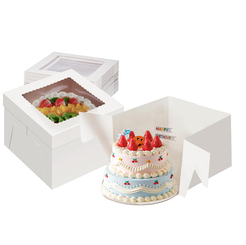 Packpal window cake box highlights multi-tier details for elegant presentation.