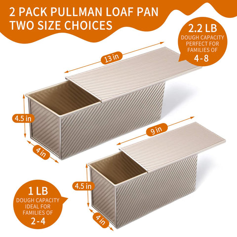 PADELE Pullman loaf pan 9x4 mini with lid for compact loaves and tidy storage