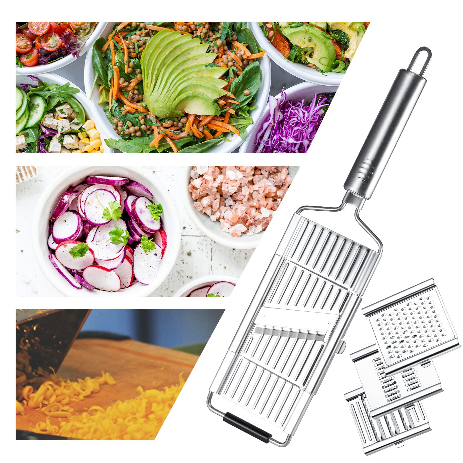 Paddsun handheld grater shows ergonomic handle for comfortable grip during prep.