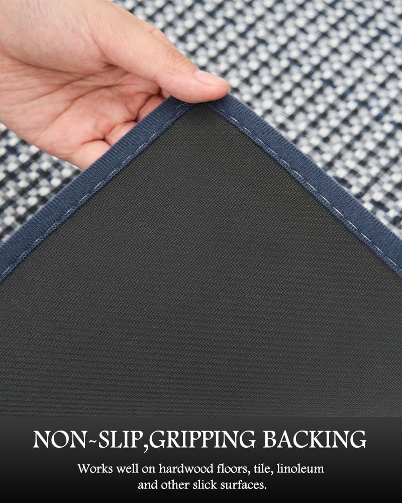 PADOOR flat-weave machine-washable rug simplifies cleanup after cooking.