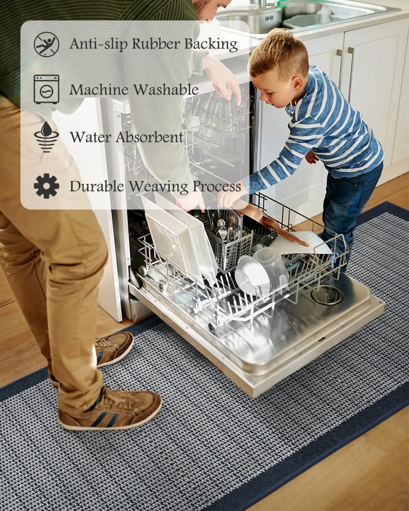 PADOOR non-slip backing keeps you steady on smooth kitchen floors.