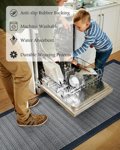 PADOOR non-slip backing keeps you steady on smooth kitchen floors.