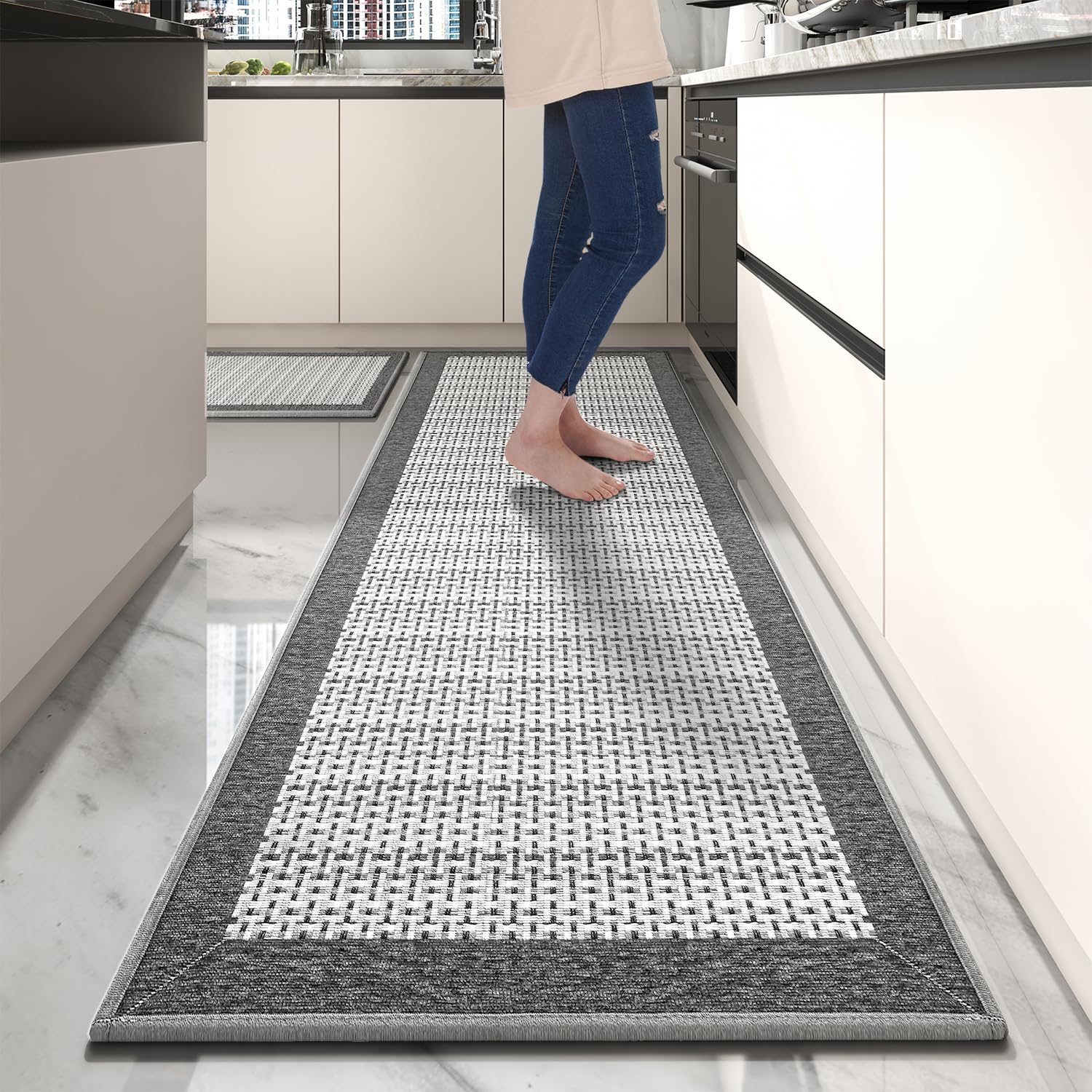PADOOR non-slip 2.5x6 ft runner offers safer footing during cooking.