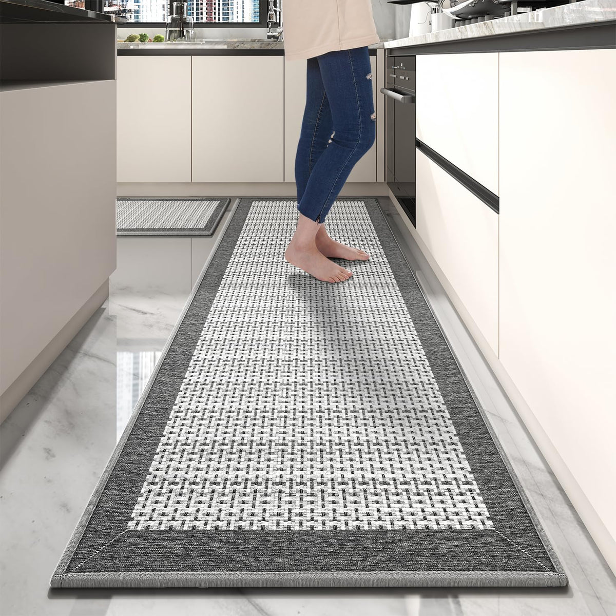 PADOOR non-slip 2.5x6 ft runner offers safer footing during cooking.