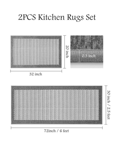 PADOOR non-slip rug 20x32 front-sink rug stabilizes standing while washing dishes.
