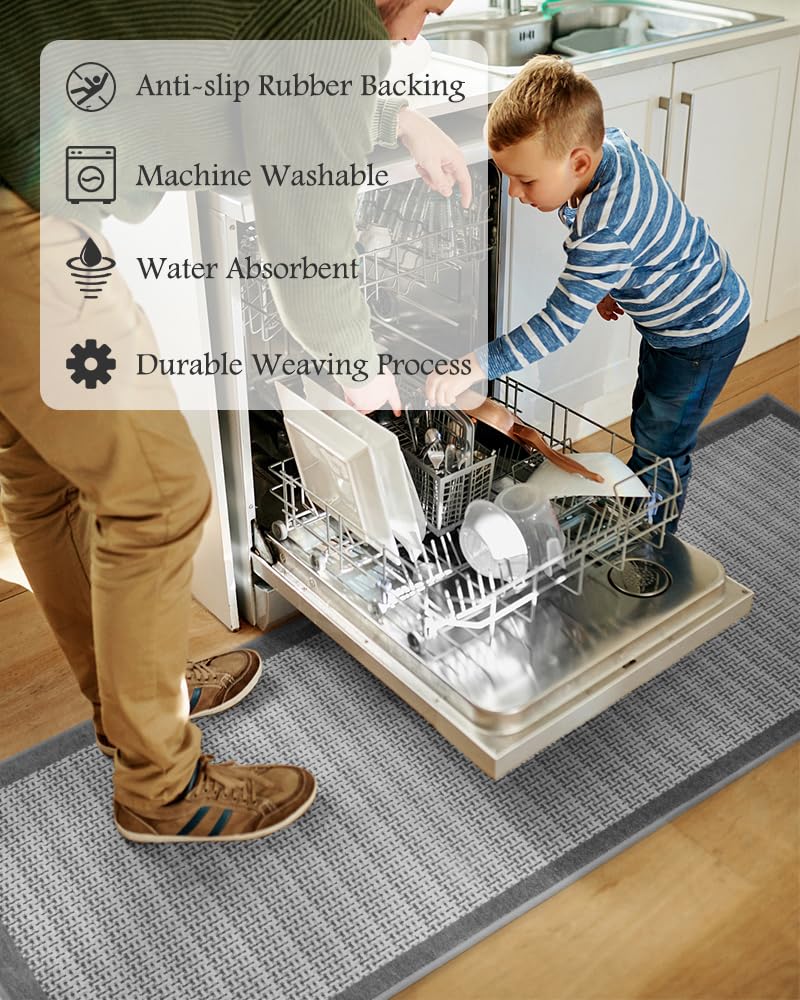 PADOOR non-slip backing provides grip on kitchen floors.