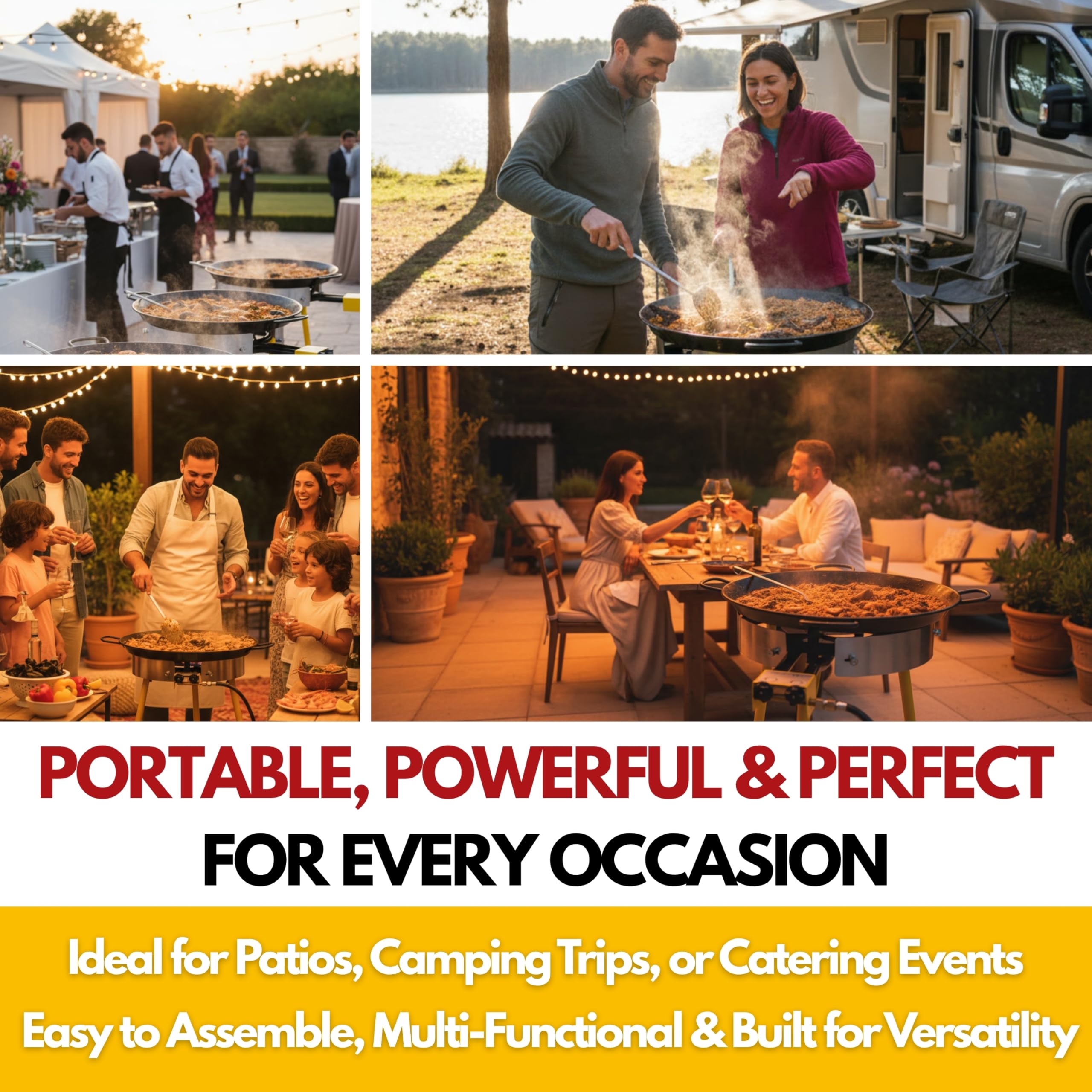 Paelluxe tripod legs provide stable outdoor support.